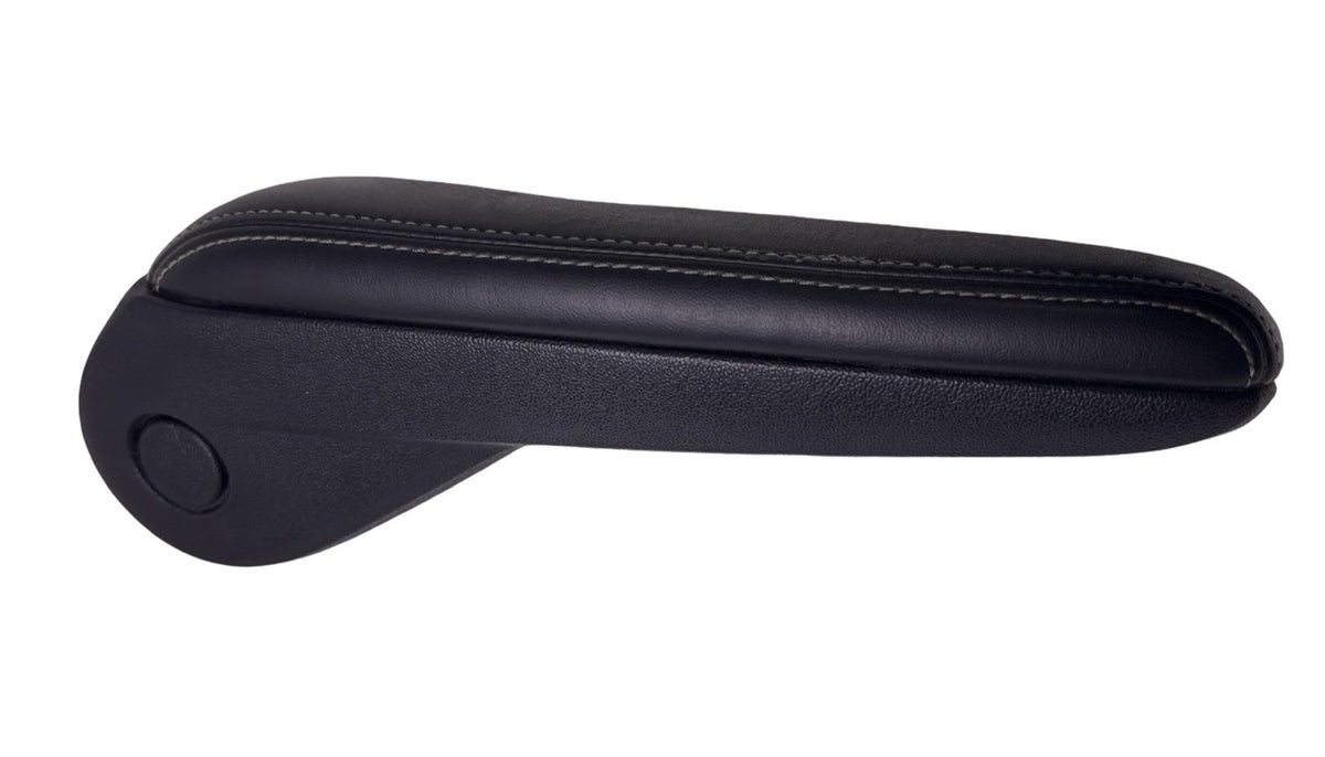 Driver Armrest Black Leather Vinyl White Stitch for 2011-2019 Dodge Grand Caravan