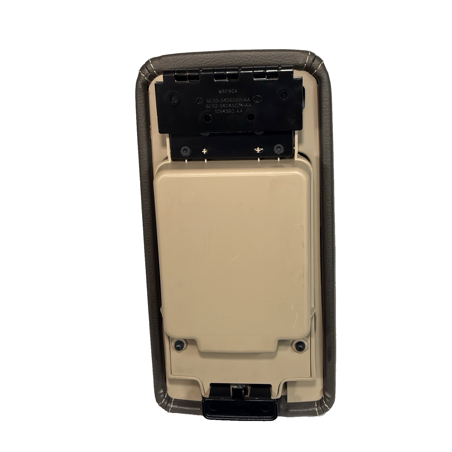 OEM 2006–12 Ford Fusion & Mercury Milan Brown Leather Console Armrest Lid