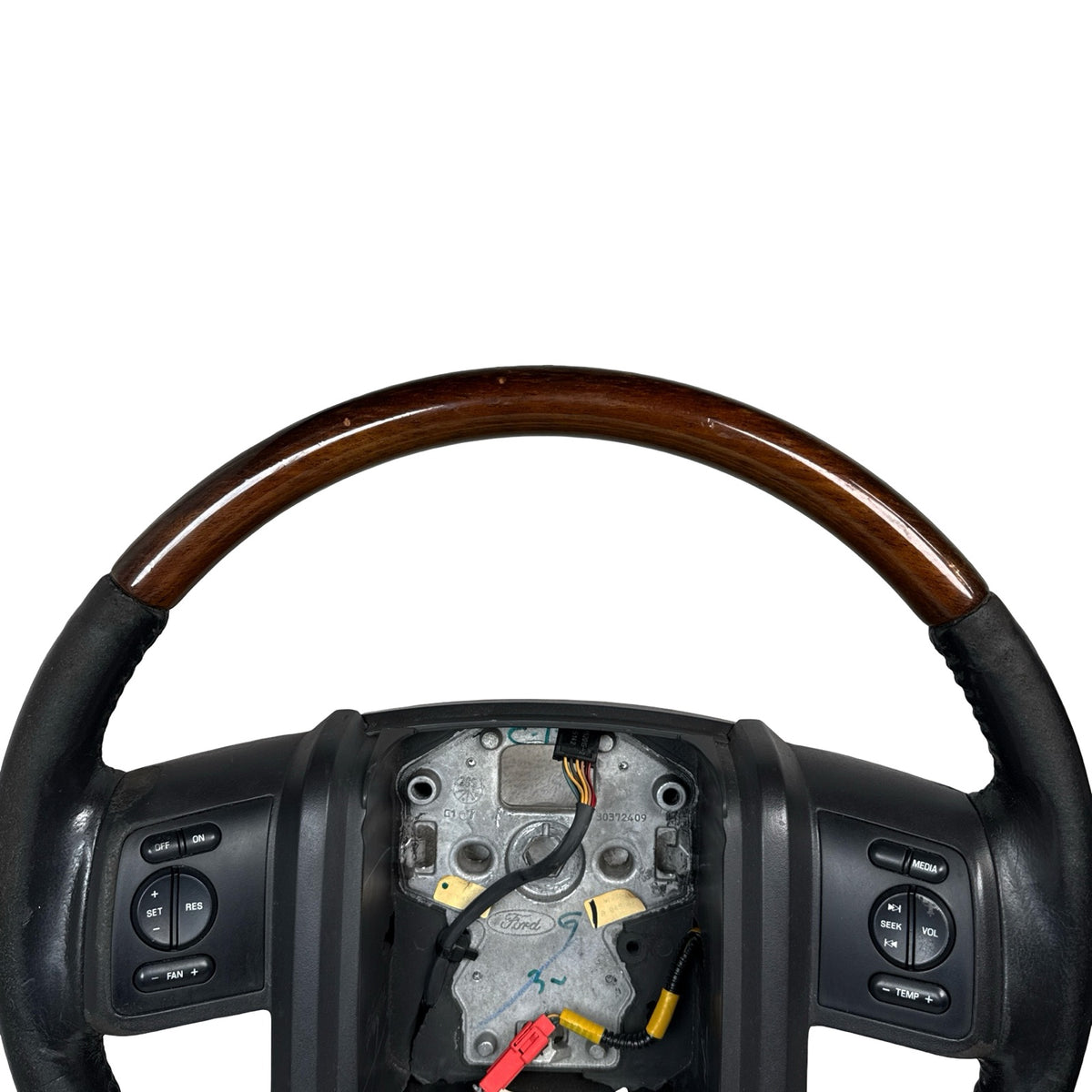2007-2014 Ford Expedition Leather and Wood Steering Wheei OEM 7L143F563CN35B8 - Photo 5