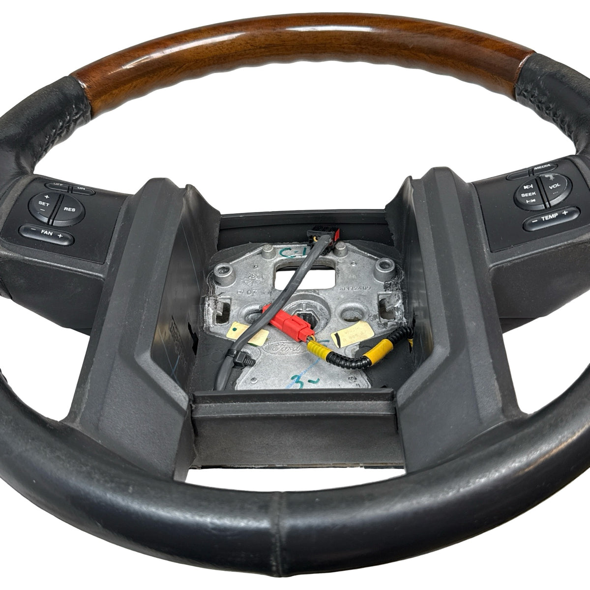 2007-2014 Ford Expedition Leather and Wood Steering Wheei OEM 7L143F563CN35B8 - Photo 18