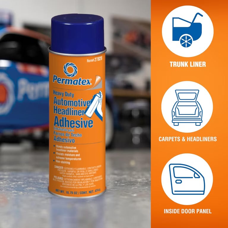 Permatex 27828 Heavy Duty Automotive Headliner Adhesive 16.75 oz Aerosol Spra