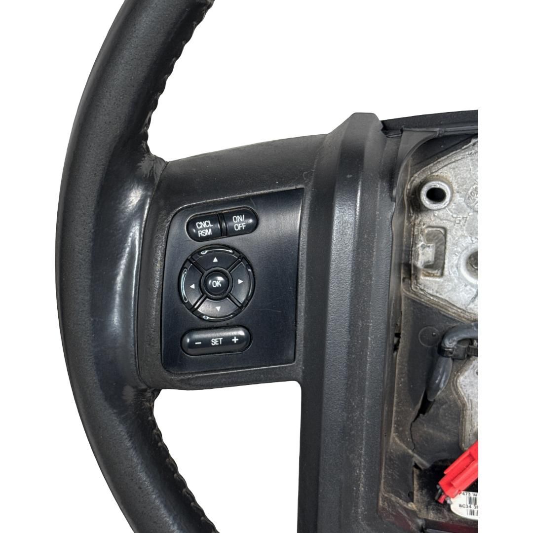 2008-2016 Ford F-250 Super Duty Black Leather Steering Wheel w Cruise Audio OEM DC3Z-3600-CA - Photo 3