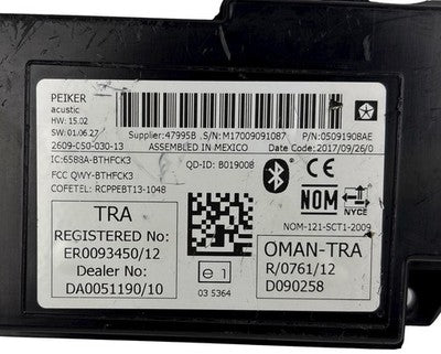 OEM 2013-2016 Dodge Dart Bluetooth Telematics Module Mopar OEM 05091908AE