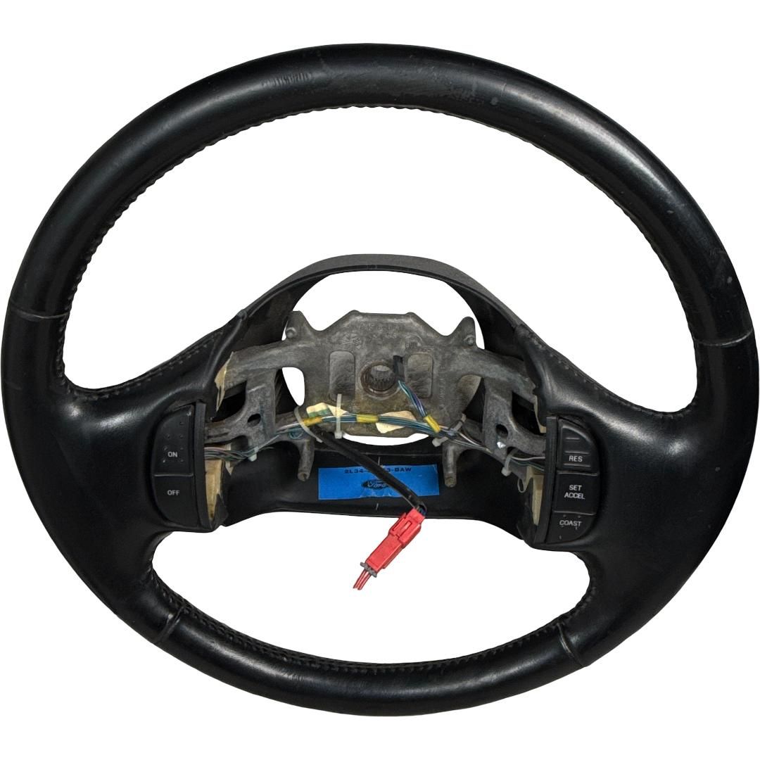 1997-2003 Ford F-150 Black Leather Steering Wheel w Cruise OEM 2L34-3F563-BAW - Photo 3