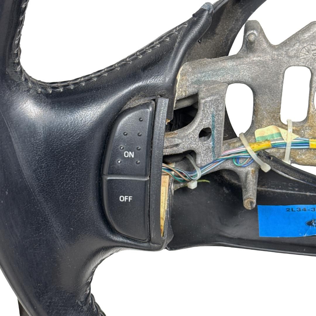 1997-2003 Ford F-150 Black Leather Steering Wheel w Cruise OEM 2L34-3F563-BAW - Photo 6