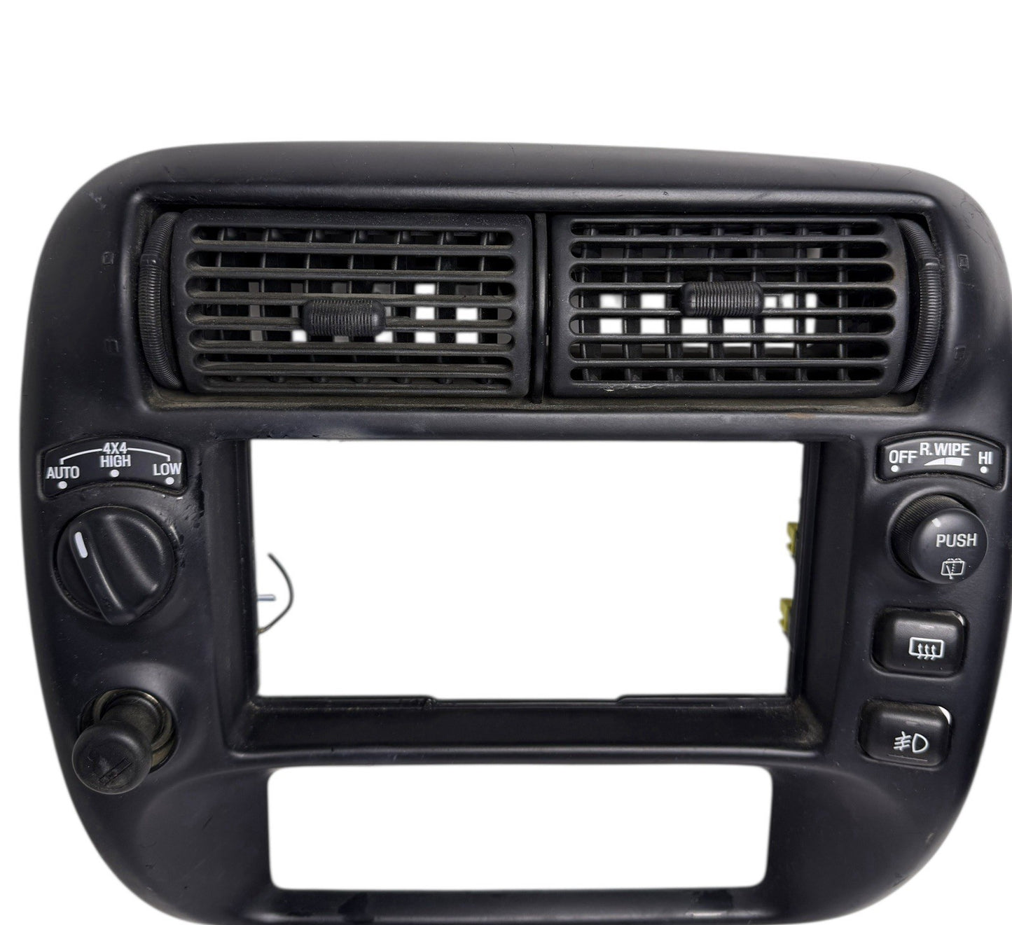 OEM 95-01 Ranger Explorer 4x4 Radio Bezel w/ Switches Black Perfect Tabs