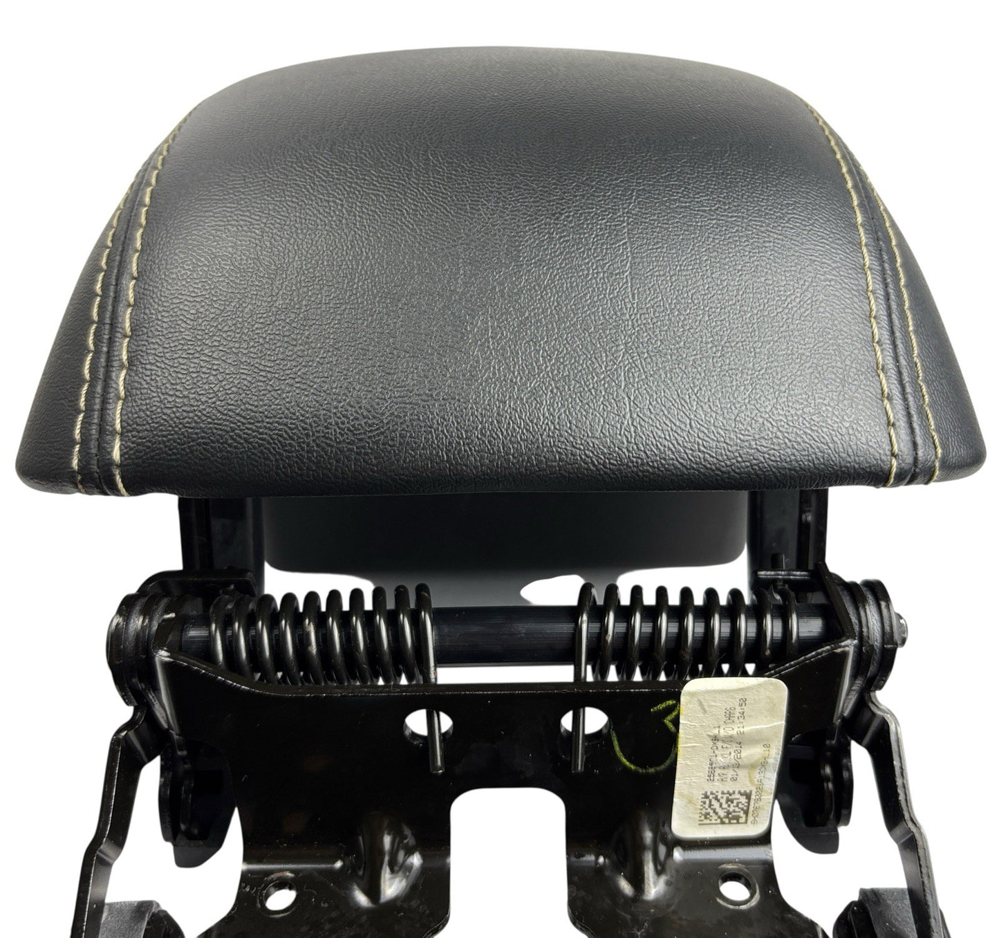 OEM 2014-2018 Jeep Cherokee Center Console Armrest Black Leather White Stitching