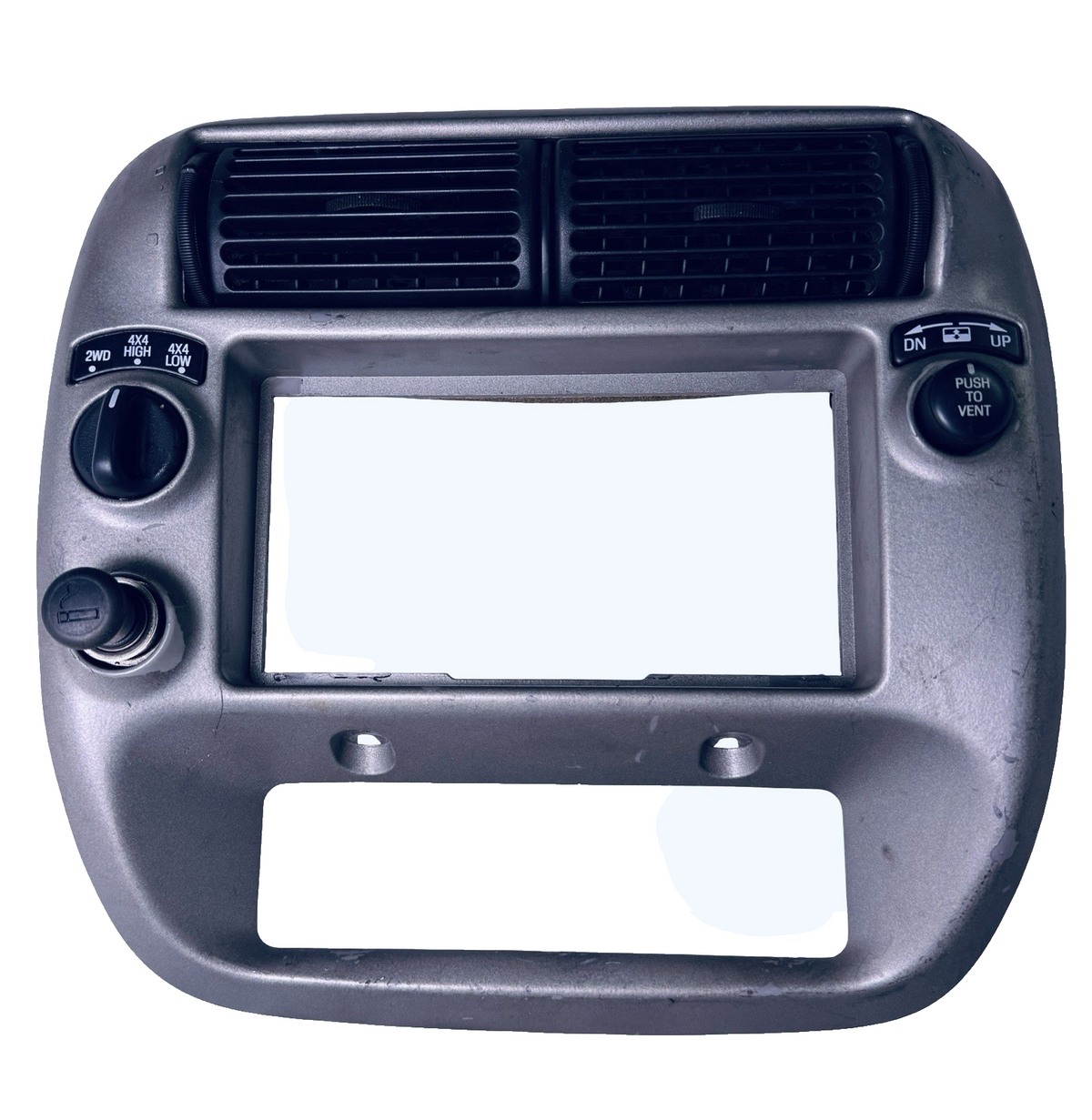 OEM 1995-2004 Ford Explorer Ranger / Mountaineer Center Dash Radio Bezel – Silver — Part# F57Z-10044D70-AC