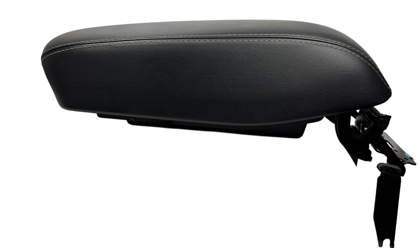 OEM 2014-2018 Jeep Cherokee Center Console Armrest Black Leather White Stitching