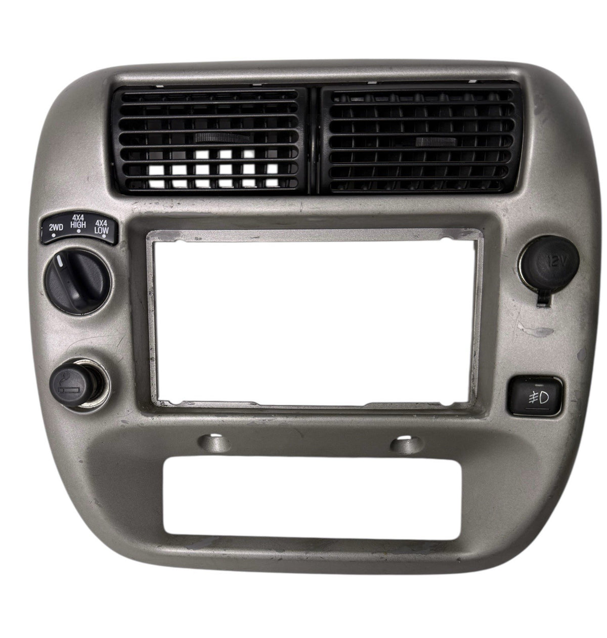 OEM 1995-2004 Ford Ranger Dashboard Radio Heater Bezel w/ 4x4, Fog Lights & Lighter 1L5Z-10044D70-BA-SVR — Part#