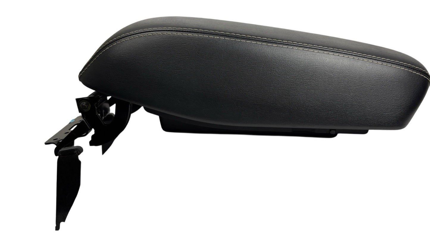 OEM 2014-2018 Jeep Cherokee Center Console Armrest Black Leather White Stitching