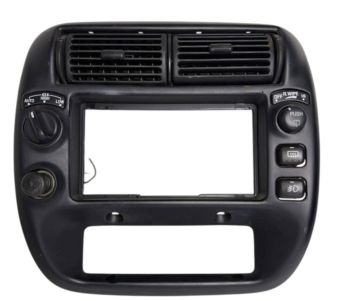 OEM 95-01 Ranger Explorer 4x4 Radio Bezel w/ Switches Black Perfect Tabs