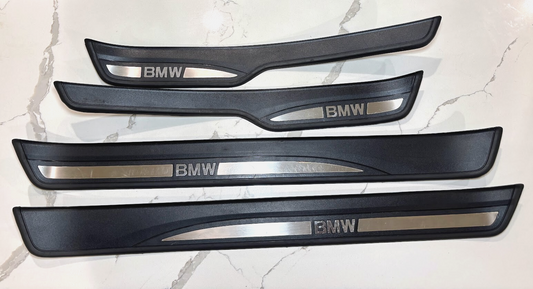 09-11 BMW 328i xDrive Front & Rear Door Sill Scuff Trim Set OEM Used HubesHub