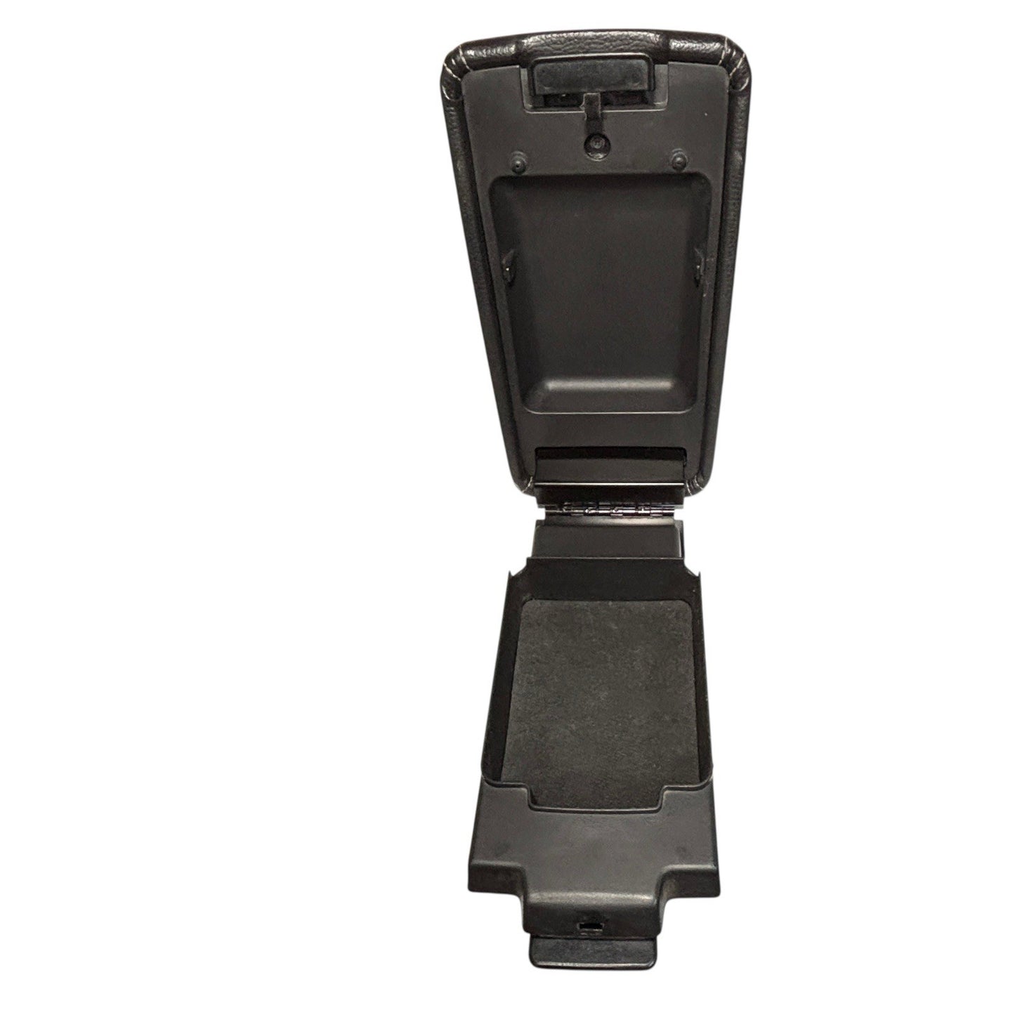 OEM 2006–12 Fusion & Milan Console Armrest Lid – Black Leather w/Gray Stitch