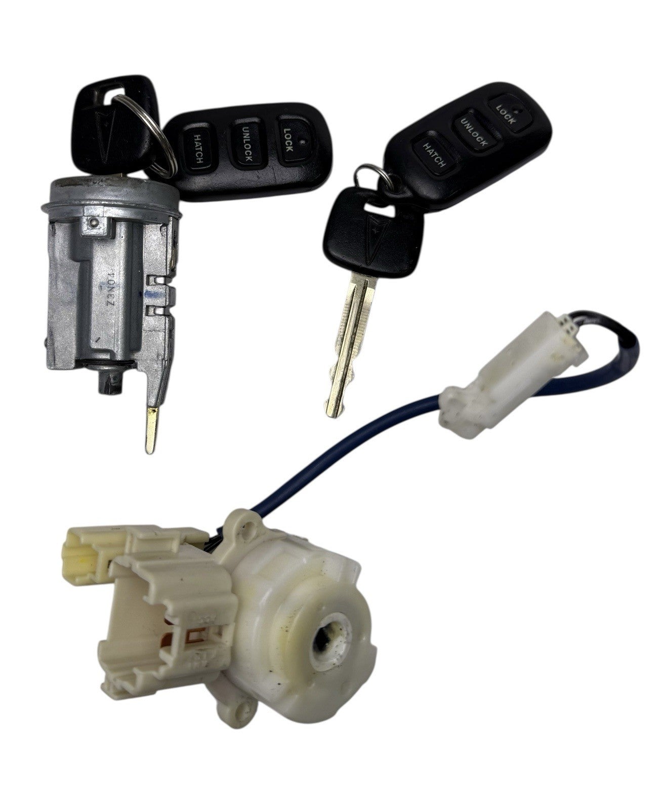 OEM 2003-2008 Pontiac Vibe Ignition Lock Cylinder w/ Immobilizer Ring 2 Keys 2 F — Part# 88970705