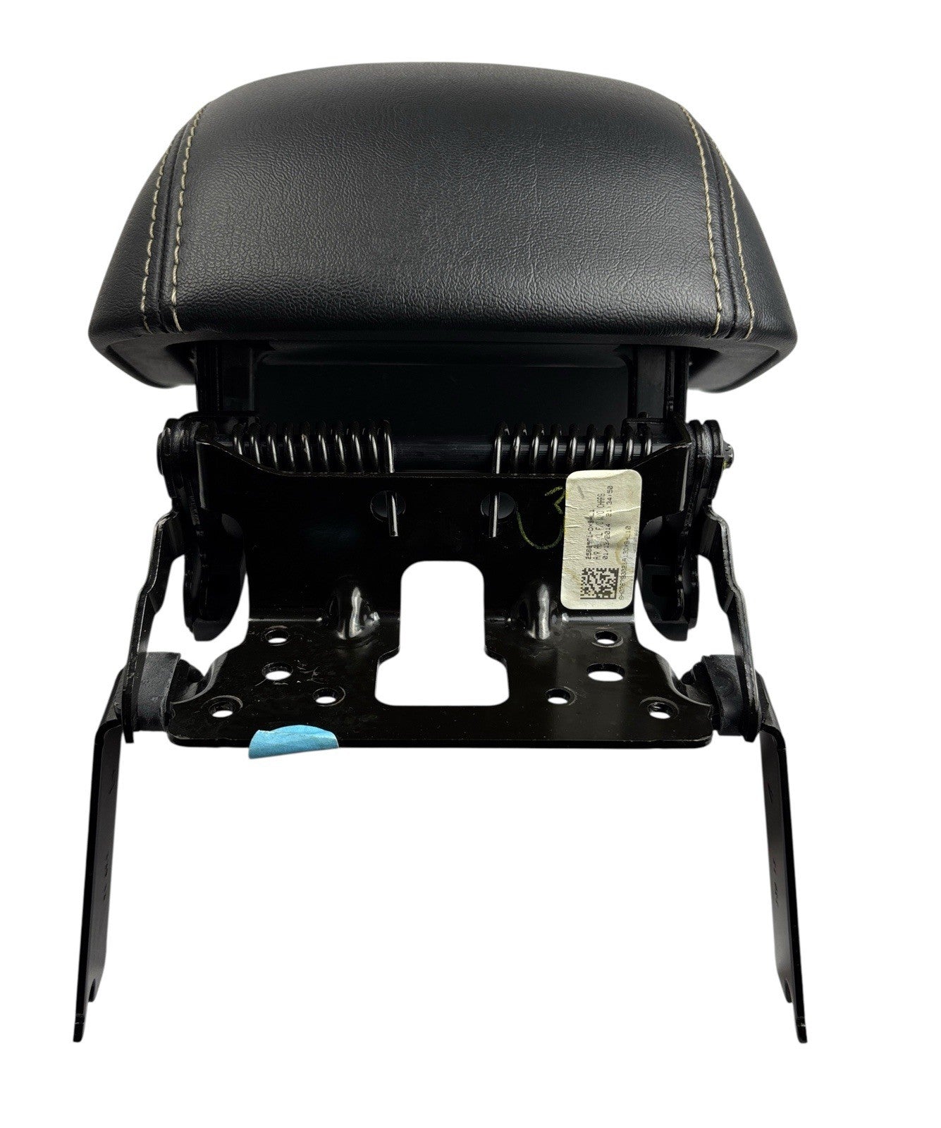 OEM 2014-2018 Jeep Cherokee Center Console Armrest Black Leather White Stitching