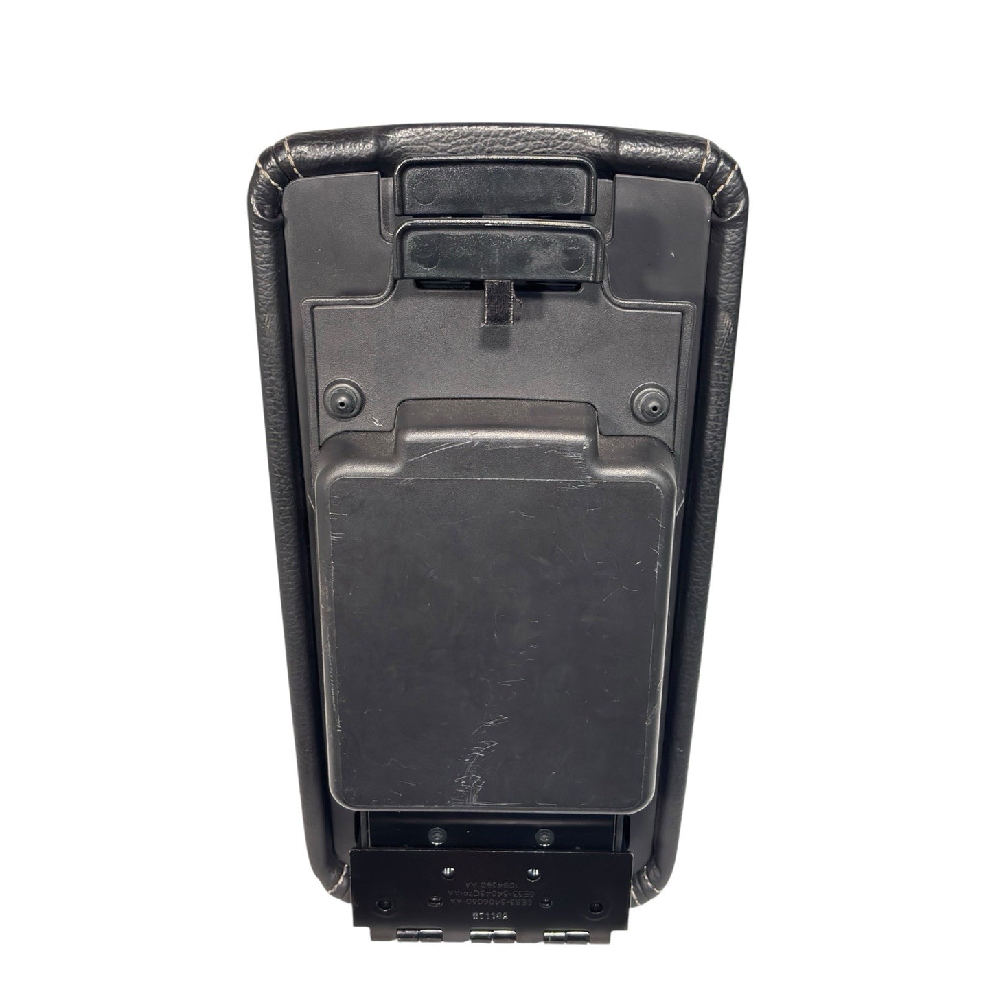 OEM 2006–12 Fusion & Milan Console Armrest Lid – Black Leather w/Gray Stitch