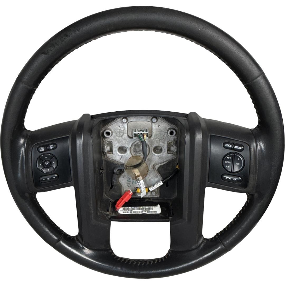 2008-2016 Ford F-250 Super Duty Black Leather Steering Wheel w Cruise Audio OEM DC3Z-3600-CA - Photo 1