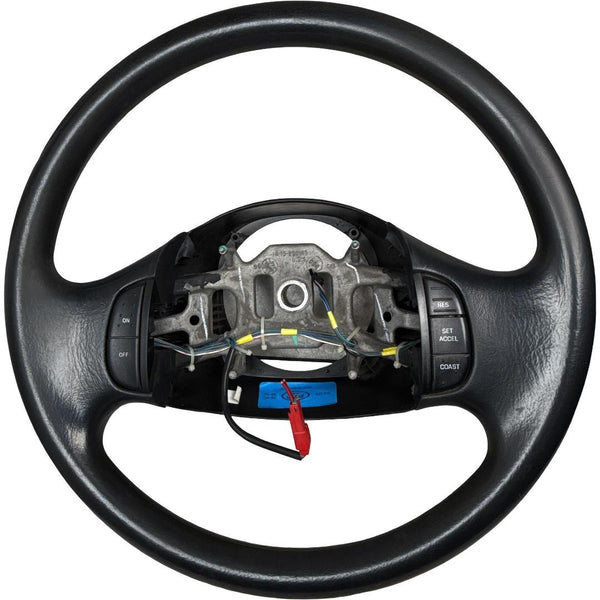 1997-2003 Ford F-150 250 Black Tilt Steering Wheel With Cruise XL34-3600-AAW OEM